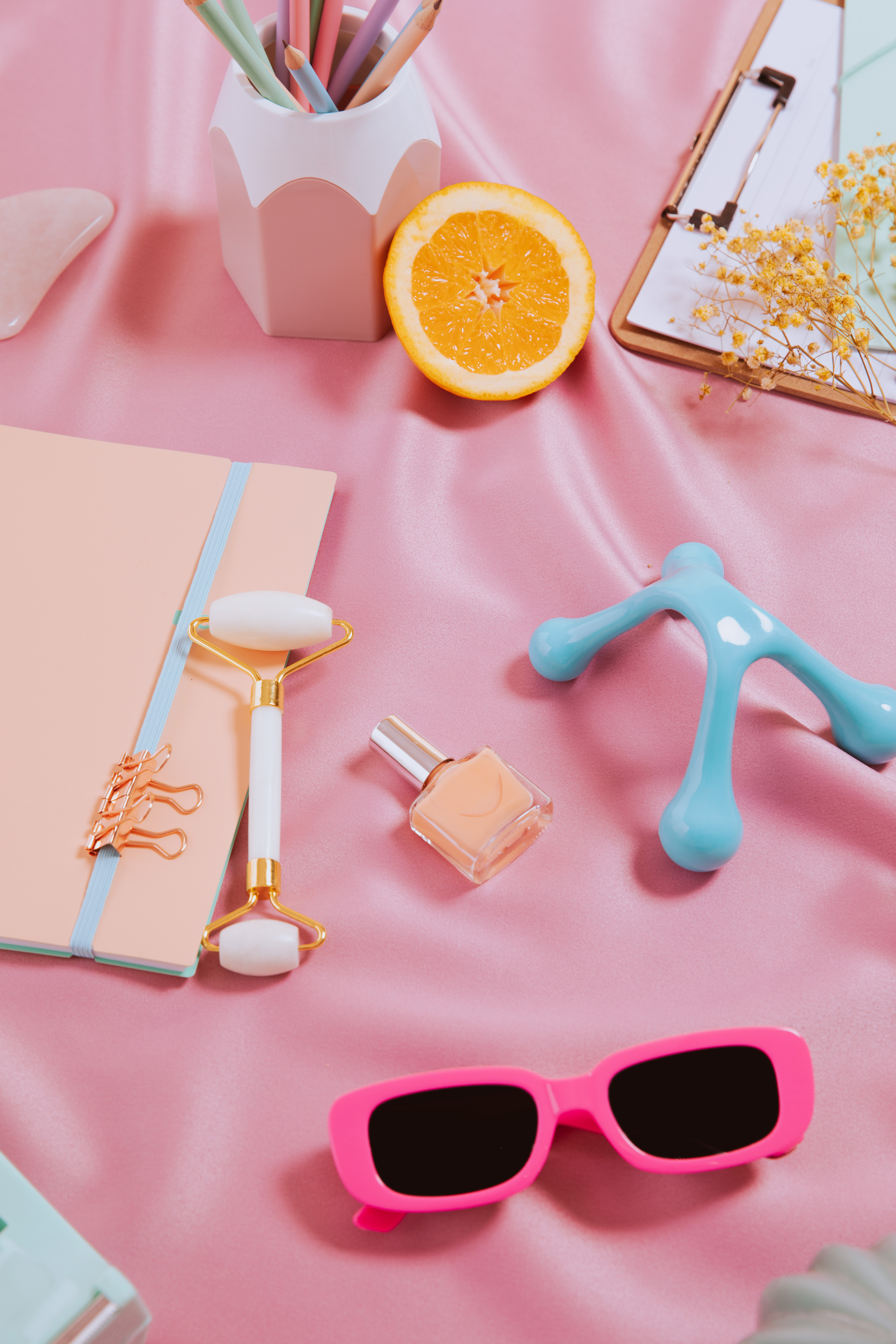 Notebook, Skincare, and Beauty Products